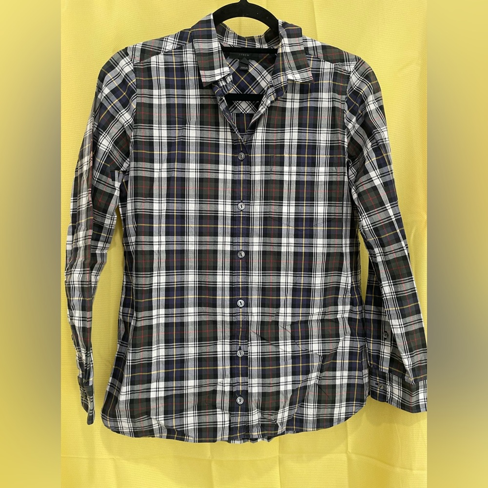 J. Crew plaid slim fit shirt, size 4, like new